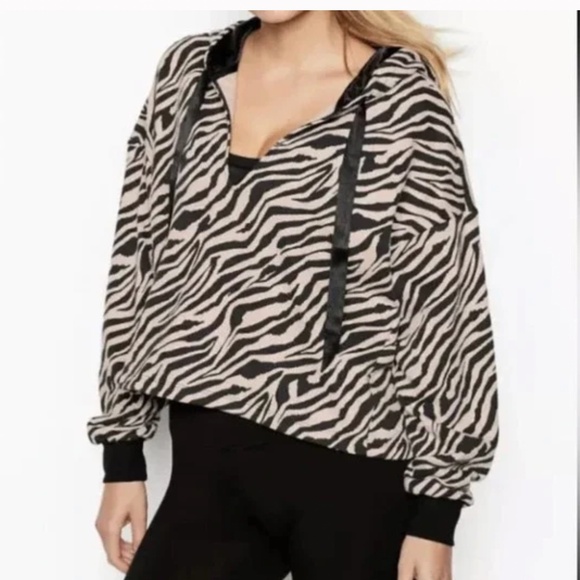 Victoria's Secret Tops - Victoria's Secret Oversized Satin-Lined Hoodie